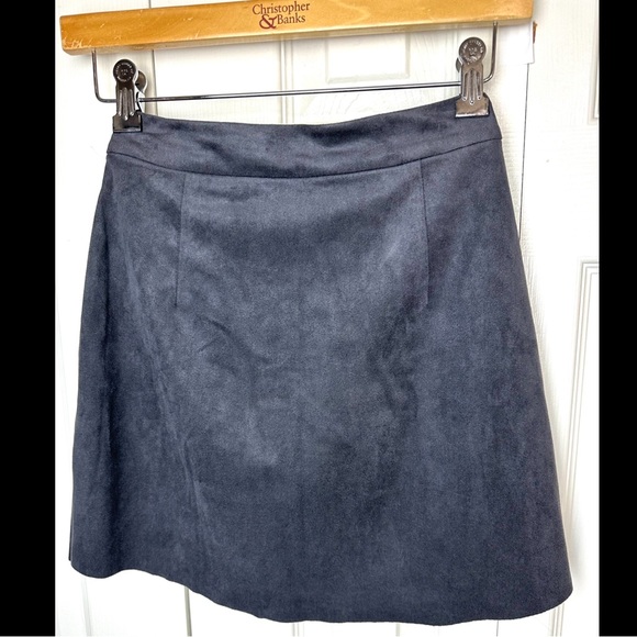 New WILFRED FREE Artizia Nescher Skirt Gray Faux suede Wrap Mini Short Pull On - Picture 7 of 11